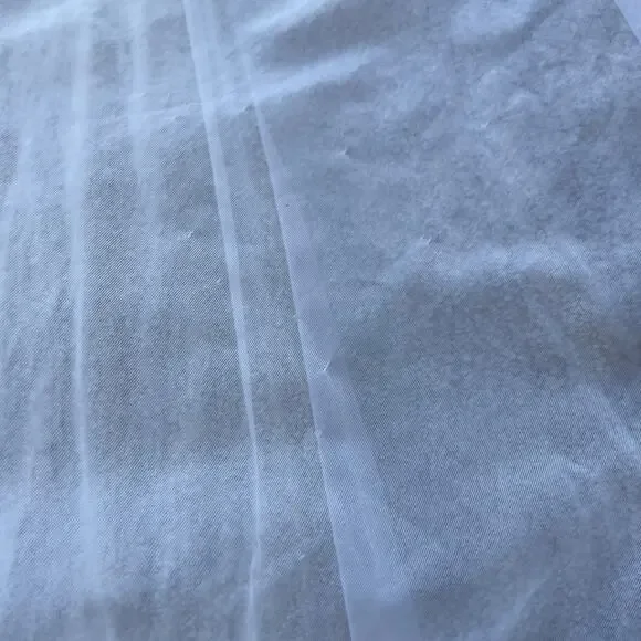 Vintage Val Mode Fairy Sheer Nylon Short flutter Sleeve Lace White Maxi Robe S-M - Picture 15 of 16